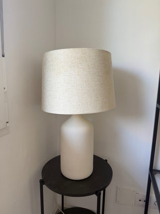 Lámpara cerámica base y pantalla lino beige