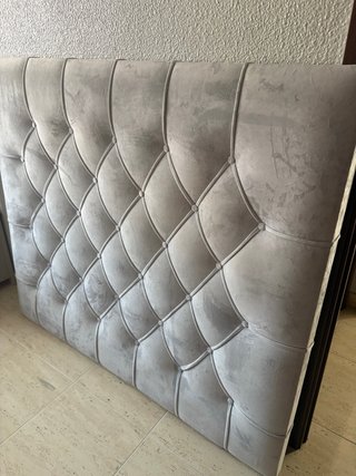 Cabecero Cama 135cm Terciopelo Gris