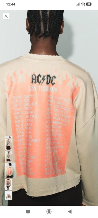 sudadera mujer ACDC Zara talla L