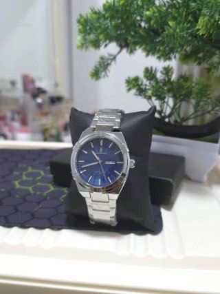 Reloj Hombre Azul Plateado