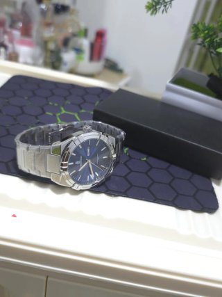 Reloj Hombre Azul Plateado
