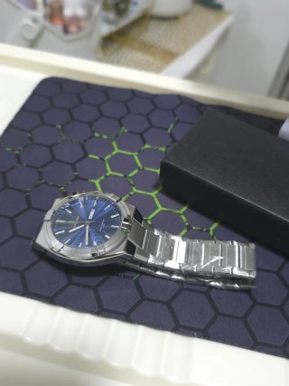 Reloj Hombre Azul Plateado