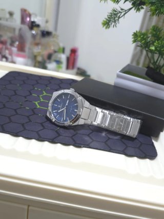 Reloj Hombre Azul Plateado