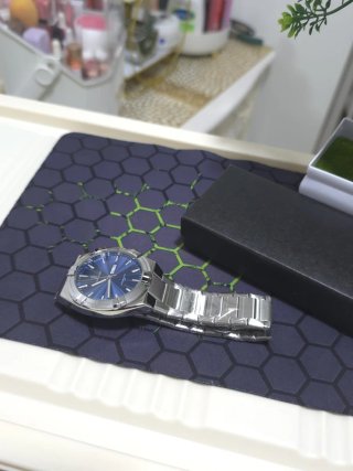 Reloj Hombre Azul Plateado