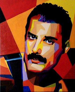 Quadro olio su tela 50x40 -  Freddie Mercury