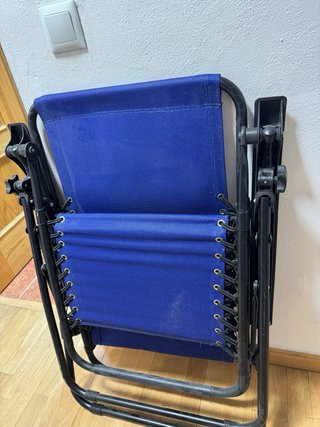 Tumbona Azul Plegable