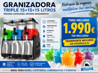 Granizadora Triple 15+15+15 Litros