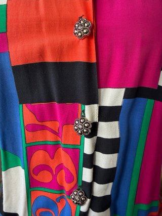 Camisa Vintage Colorida Estilo Patchwork