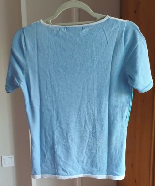 Jersey de bloques de color azul y blanco