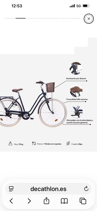 Bicicleta paseo Talla L con cesta