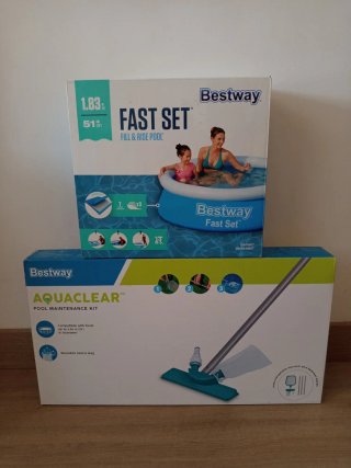 Piscina hinchable Bestway Fast Set + Kit Limpieza