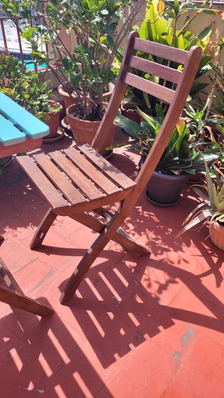 Mesa y 2 Sillas Terraza Madera Ikea