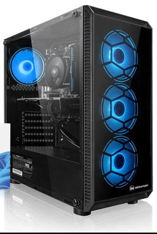 PC Gamer Megaport con luces LED azules