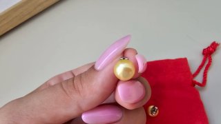 Pendientes Perlas Filipinas Doradas y Rosas
