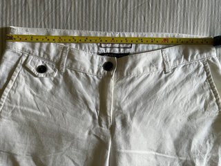Pantalón lino blanco Mango