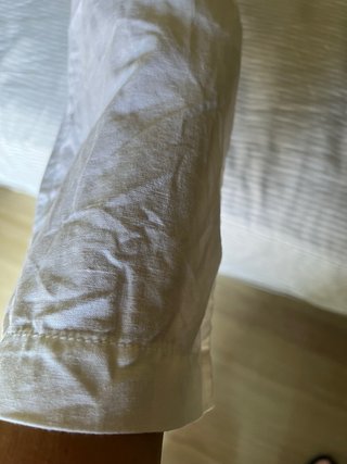Pantalón lino blanco Mango