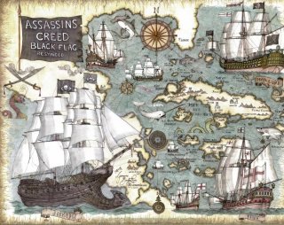 Poster Mappa Caraibi Assassin's Creed Black Flag