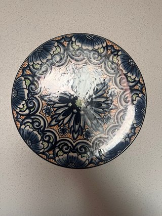 Piatti decorativi blu e bianchi