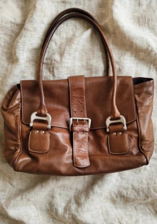 Strenesse borsa a spalla vintage in pelle