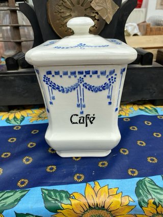 Antiguos 7 Recipientes cerámica cocina Art Déco
