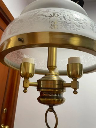 Lámpara colgante metal y cristal