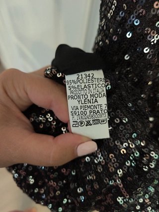 Vestido de fiesta lentejuelas negro/plata