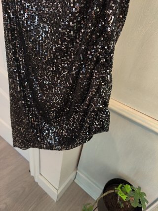 Vestido de fiesta lentejuelas negro/plata