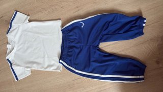 Conjunto deportivo niño blanco y azul- Shein