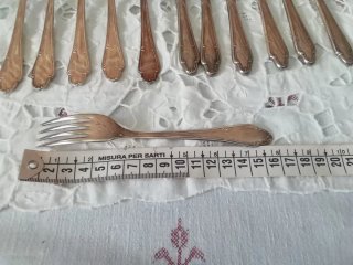 Set 6 forchette e 6 coltelli dessert argento 1000