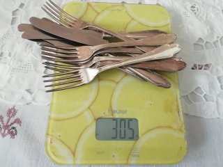 Set 6 forchette e 6 coltelli dessert argento 1000