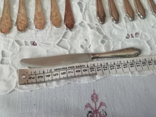 Set 6 forchette e 6 coltelli dessert argento 1000