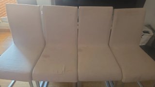 Comedor cristal y metal 4 sillas