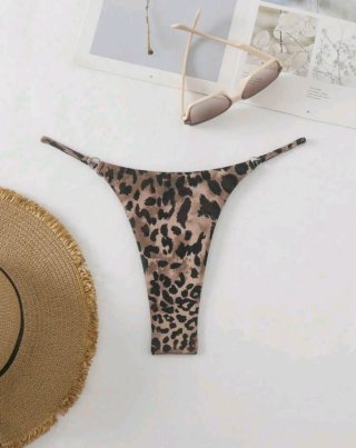 Tanga bikini estampado leopardo