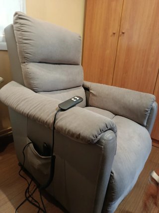 Sillón reclinable tela y polipiel