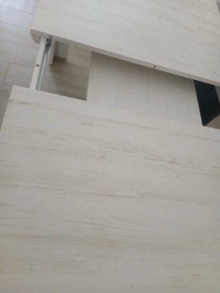 Mesa comedor extensible blanca roto l