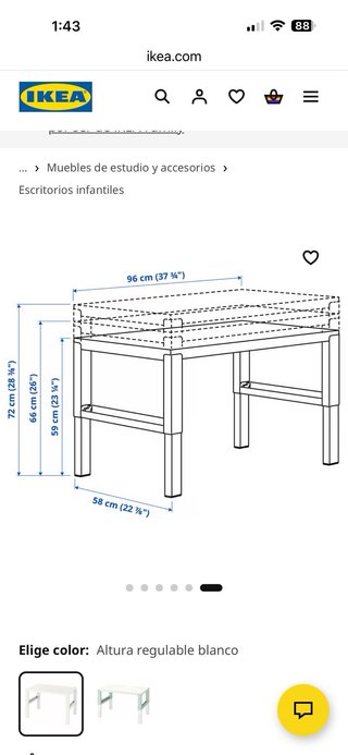 Mesa escritorio infantil PÅHL IKEA regulable