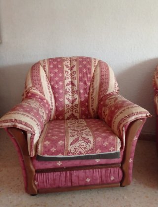2 sillones vintage tela y madera