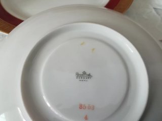 Set Rosenthal porcellana oro e bordeaux