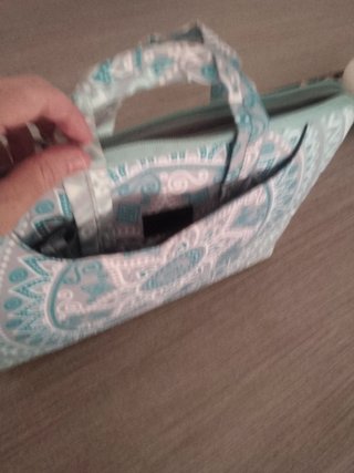 Funda portátil mandala gris y turquesa