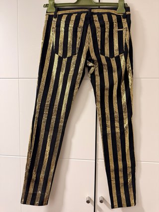 Pantalones Michael Kors Rayas Doradas Talla Baja