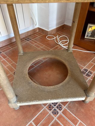 Mesa camilla redonda de 80 cm.
