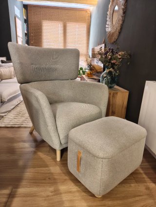 Sillón y puff Ikea gris