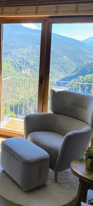 Sillón y puff Ikea gris