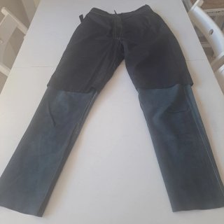 Pantalón de cuero auténtico negro
