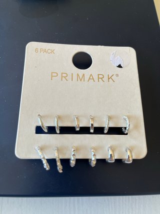 6 pares de aros plateados Primark