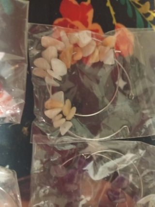 Pendientes Minerales Marrones y Plateados