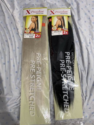 Extensiones X-Pression para trenzas (Beige y Negro