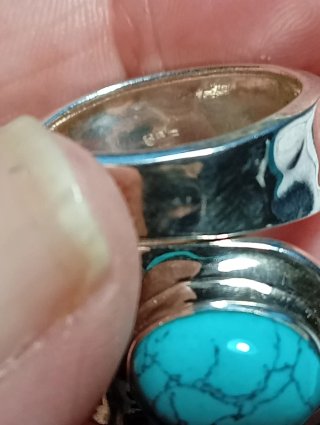 Anillo Plata Ley Ajustable Turquenita