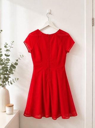 Vestido rojo H&M skater vuelo talla 38