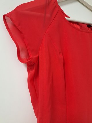 Vestido rojo H&M skater vuelo talla 38